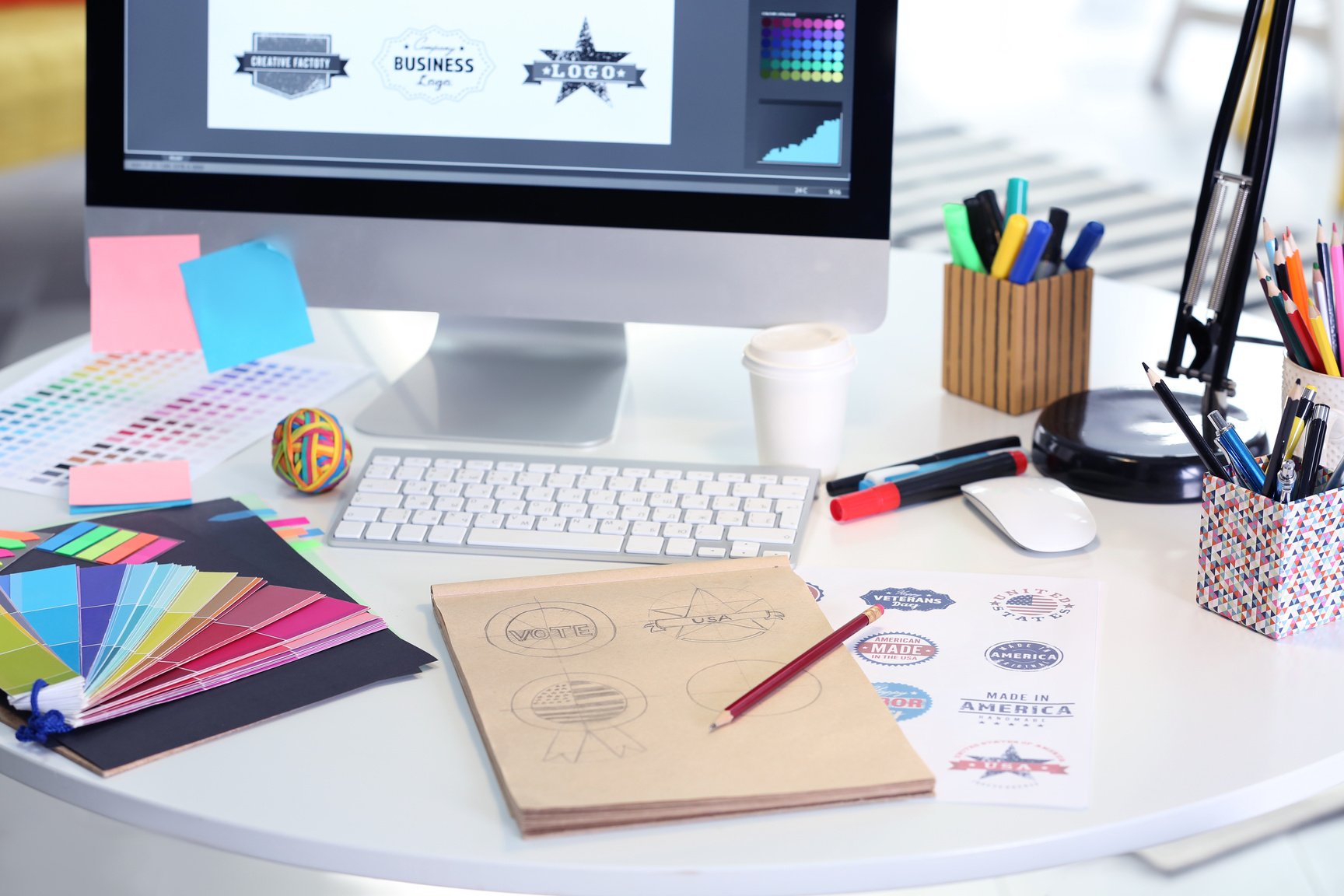 Modern Graphic Designer Workplace